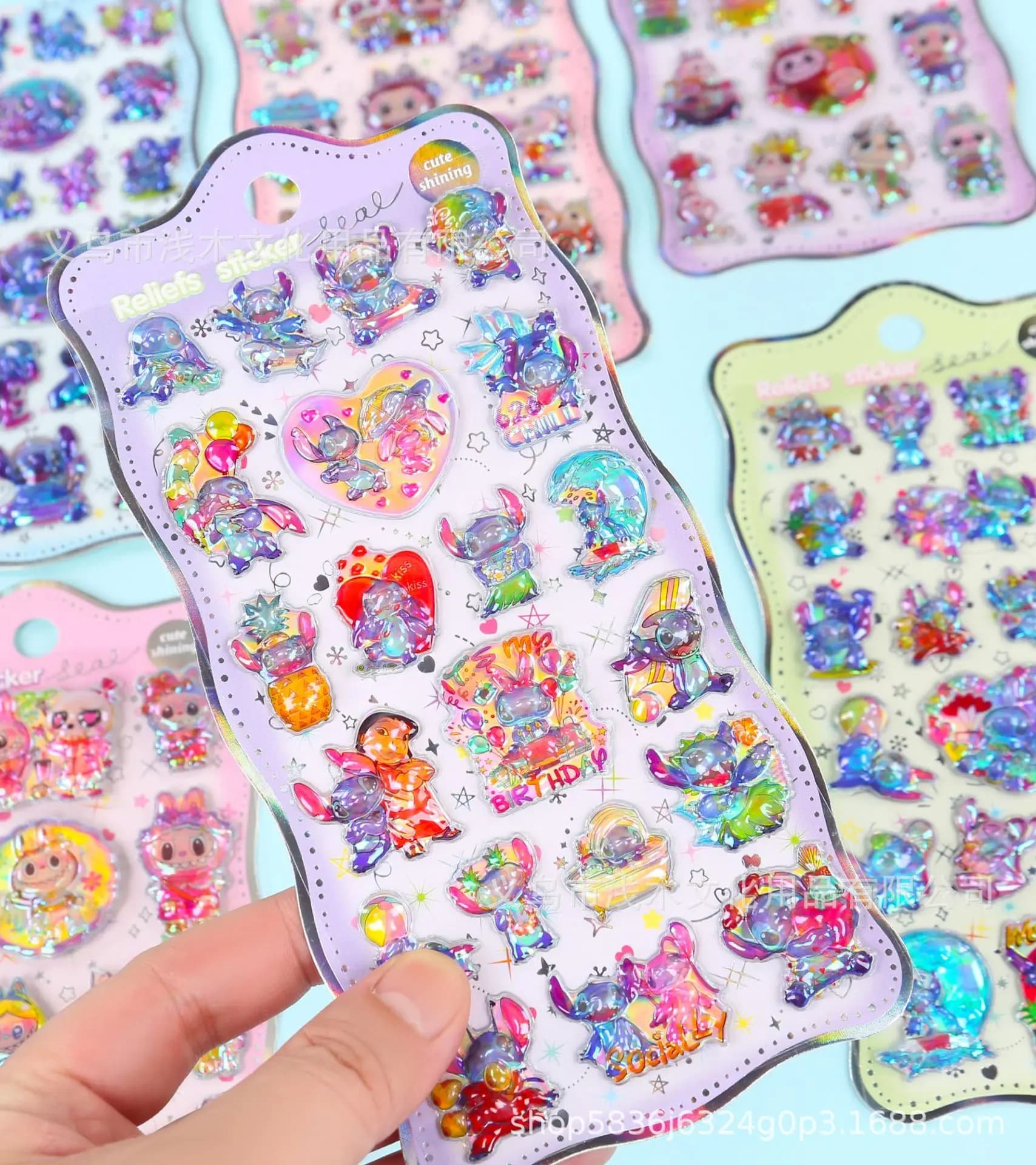 30 Pezzi Adesivi 3D a Rilievo Arcobaleno con Personaggi Cartoon Colorati (Capybara, Kuromi, Melody), Adesivi per Quaderni e Giocattoli a Tema Elfo e Cielo
