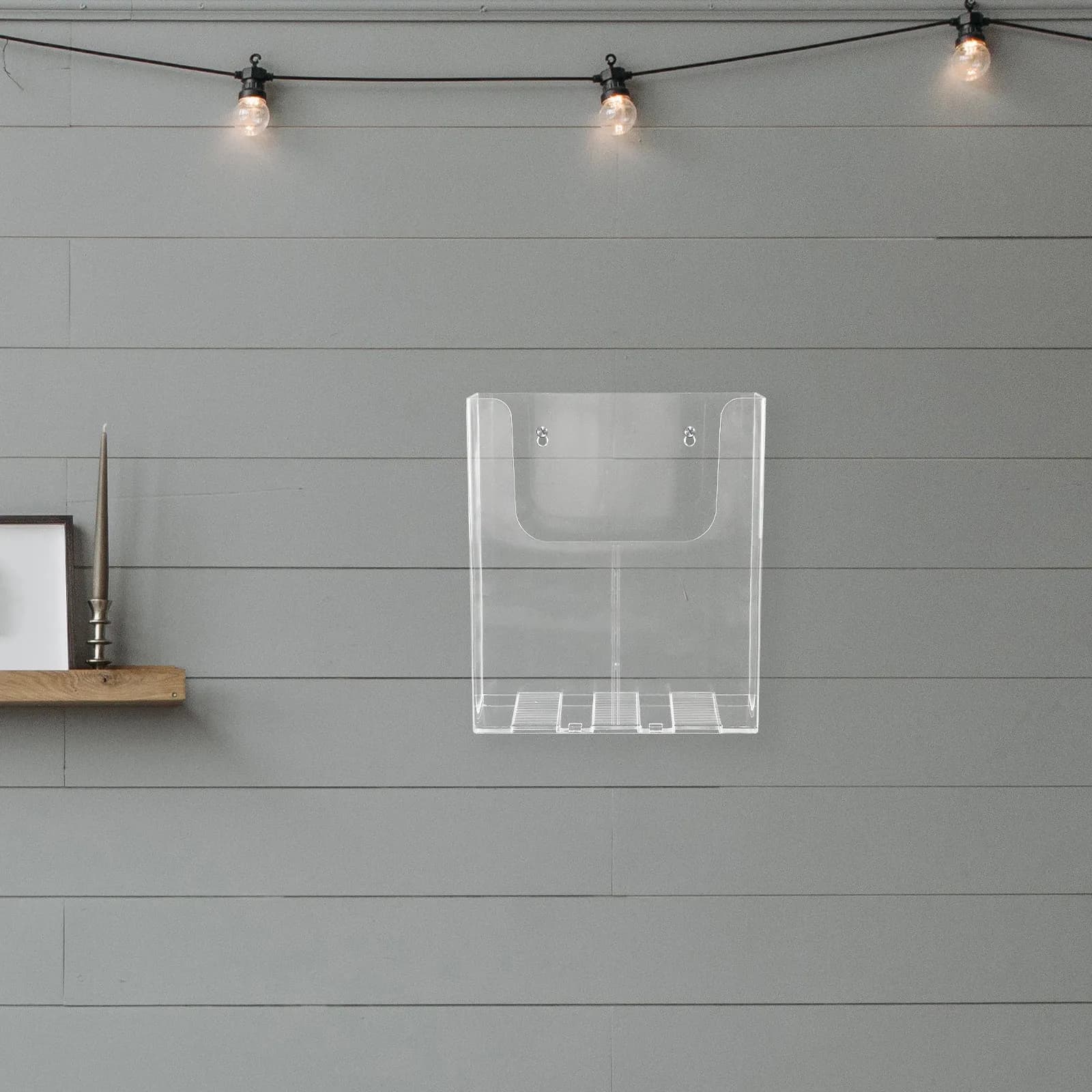 Wall Mount Clear Acrylic Document Holder Hanging File Organizer A4 Paper Folder Poster Rack Magazine Wall File Pocket Organizer