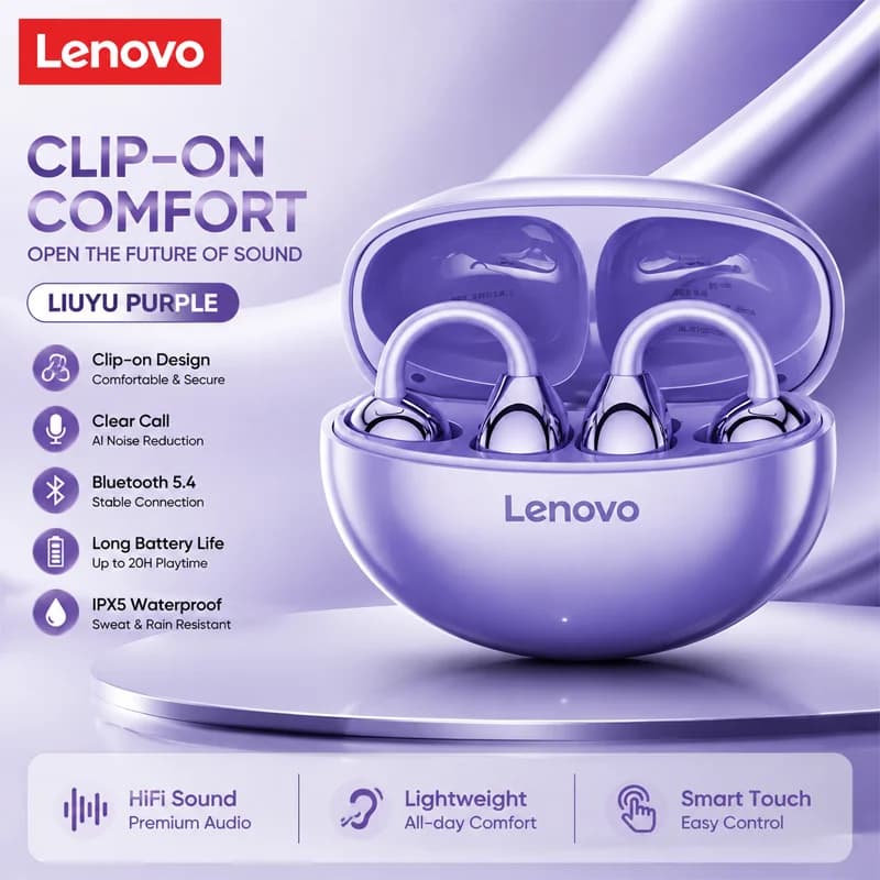 Lenovo TA410 TWS Wireless Gaming Earphones Panoramic Spatial Sound Effects Long Battry Life HD Voice Bluetooth Earclip Earphones