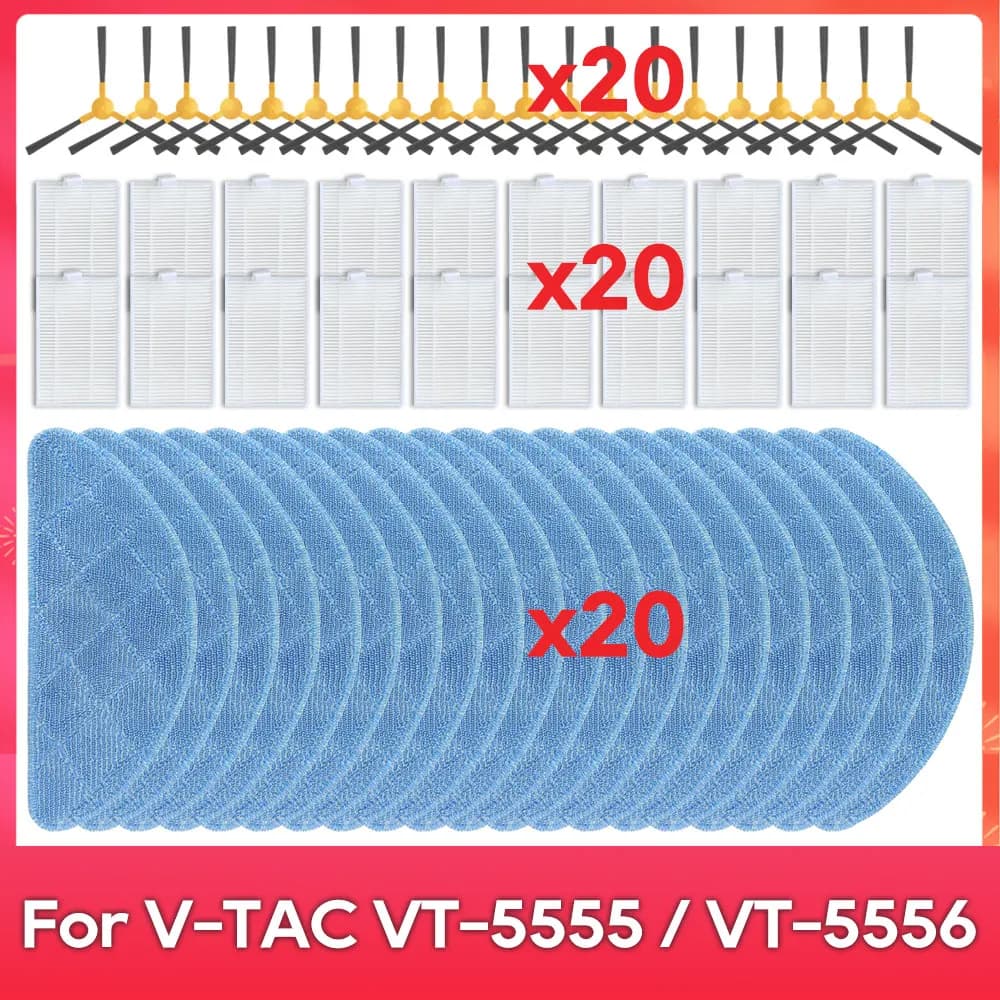 Compatibile per V-TAC VT-5555 / VT-5556 Robot aspirapolvere pezzi di ricambio rullo filtro spazzola laterale panni Mop