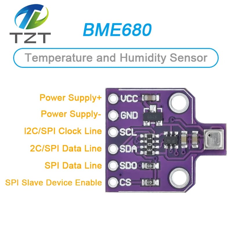 TZT 1/3PCS CJMCU-680 BME680 Digital Temperature Humidity Pressure Sensors High Altitude Detection Module For Arduino