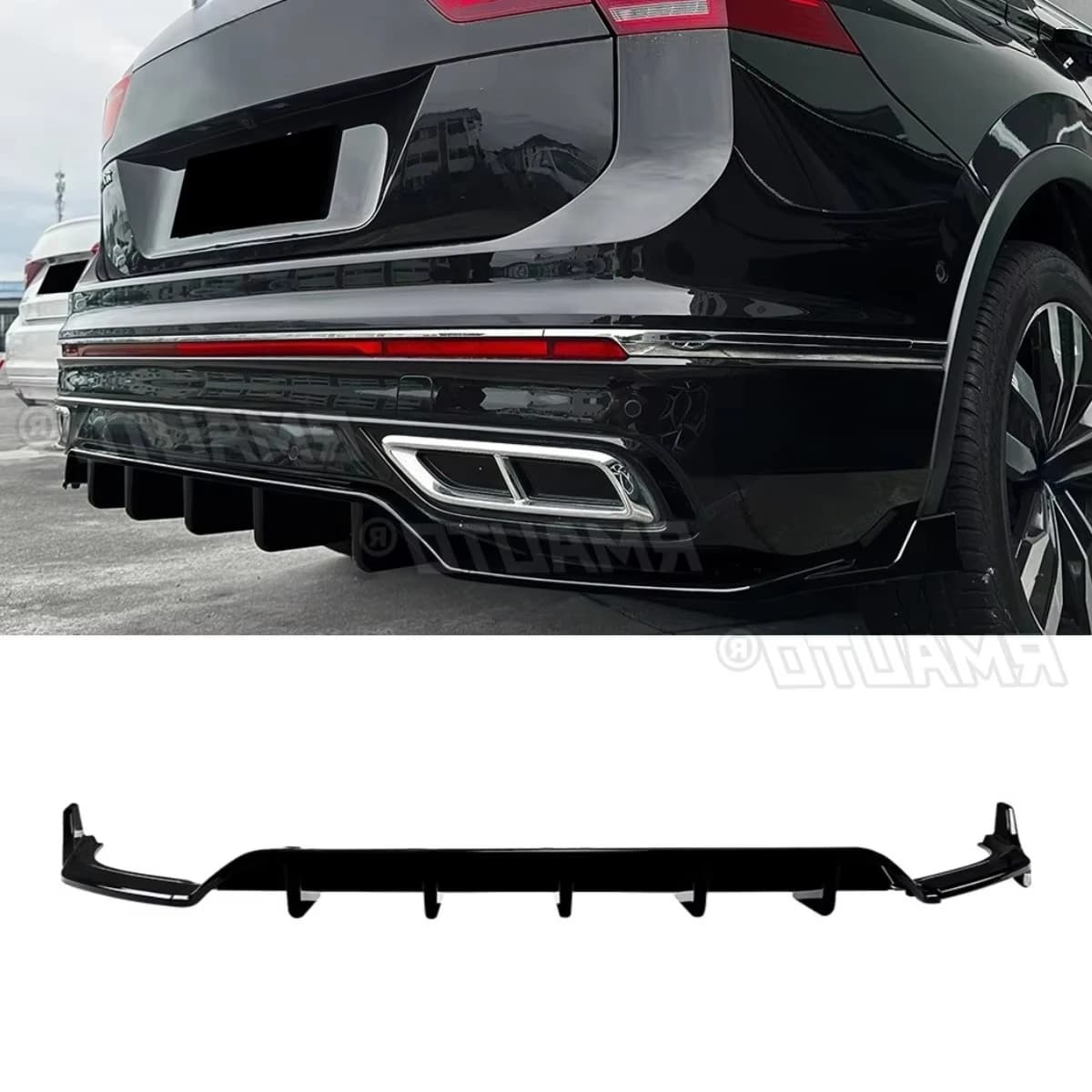 Per Volkswagen Tiguan MK2.5 Rline 2021-2023 Overseas Edition Auto Paraurti Posteriore Spoiler Labbro Diffusore Parte di Modifica Paraurti guardia