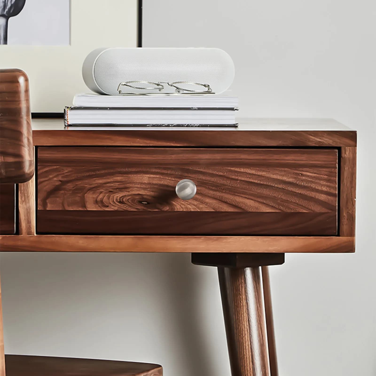 10 Pezzi Maniglia Rotonda Moderna per Cassetti, Armadi, Contenitori, Soggiorno, Cucina - Elegante Maniglia a Foro Singolo per Credenze
