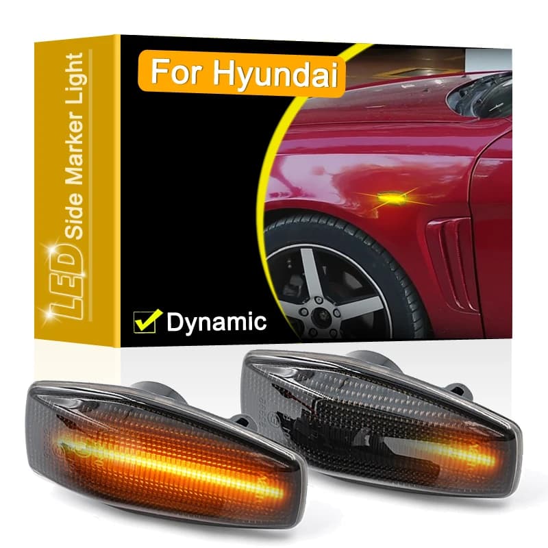 Lente fumé impermeabile LED indicatore di direzione parafango laterale indicatore di direzione scorrevole per Hyundai Accent Tucson Sonata Tiburon Elantra