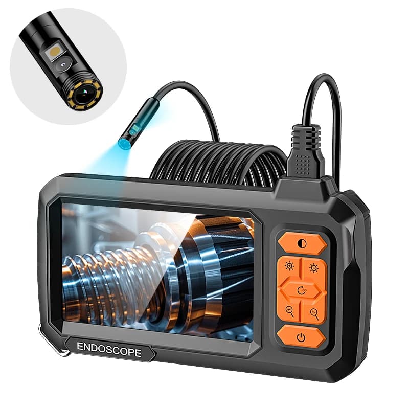 Endoscopio Fotocamera 1080P 8mm Singola Doppia Lente 100M Cavo 4.3 ''IPS Schermo Tubo Periscopio di Ispezione per Riparazione Auto Impermeabile 8LED