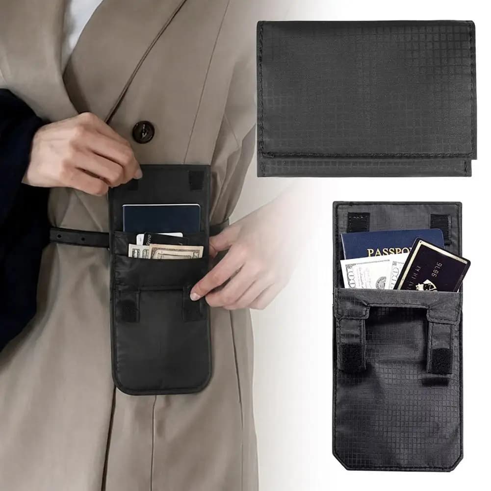 Nylon Slim Belt Wallet Anti Theft Travel Belt Clip Pouch, Hidden Compartment Belt Wallet For Cards & Cash, ID/Credit Card Holder