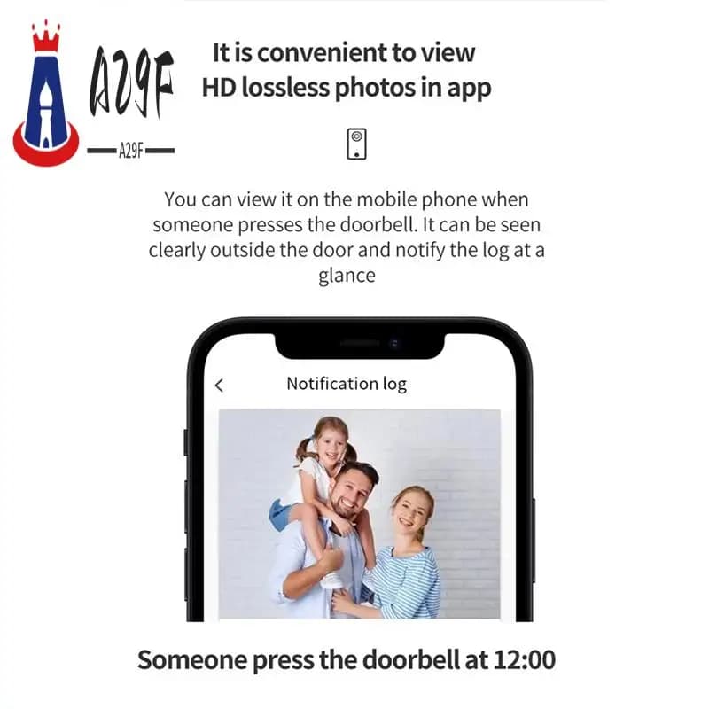 A29F-Smart WIFI Videocitofono Campanello con visione notturna HD Sicurezza wireless Citofono bidirezionale Cambia voce per la casa