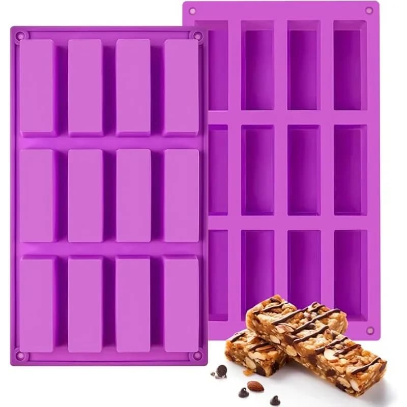 Stampi rettangolari per muffin in silicone per cioccolato, caramelle, per la cottura energetico, granola, proteine bar, brownie, pan di mais, regalo fatto a mano