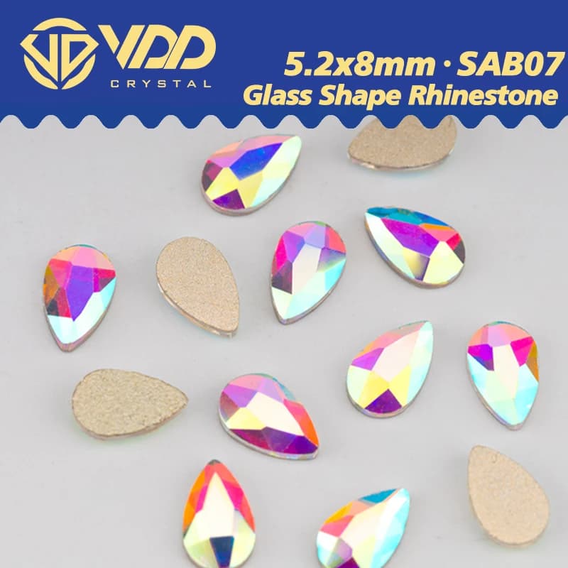 VDD 5.2x8mm 100/500/1440Pcs cristallo a forma di vetro AB strass pietra Flatback all'ingrosso per accessori per unghie fai da te SAB07