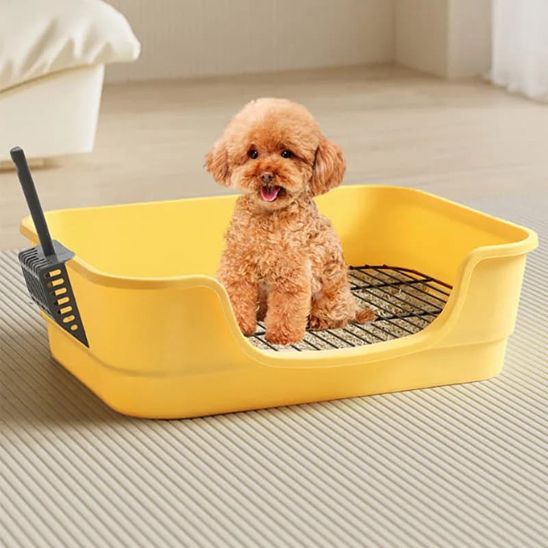 Semi Enclosed Cat Litter Box Anti Splashing Cat Toilet Sand Box with Litter Shovel Pet Bedpan Tray Pet Cleaning Supplies