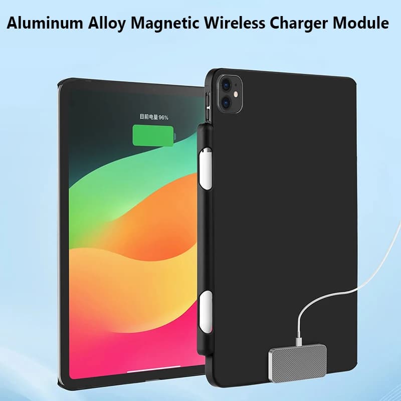 Modulo caricabatterie wireless magnetico in lega di alluminio con custodia protettiva per iPad Pro 13 "/11" 18W Caricatore connettore intelligente a ricarica rapida