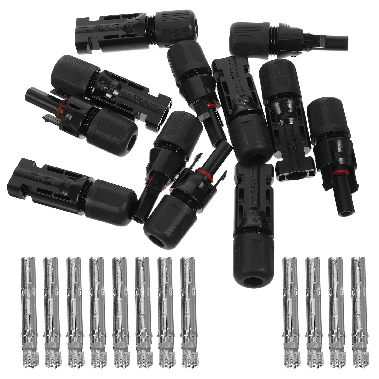 6pcs Solar Connectors Durable Photovoltaic Adapter Cable Panel Connectors Splashproof Easy Installation Accessories