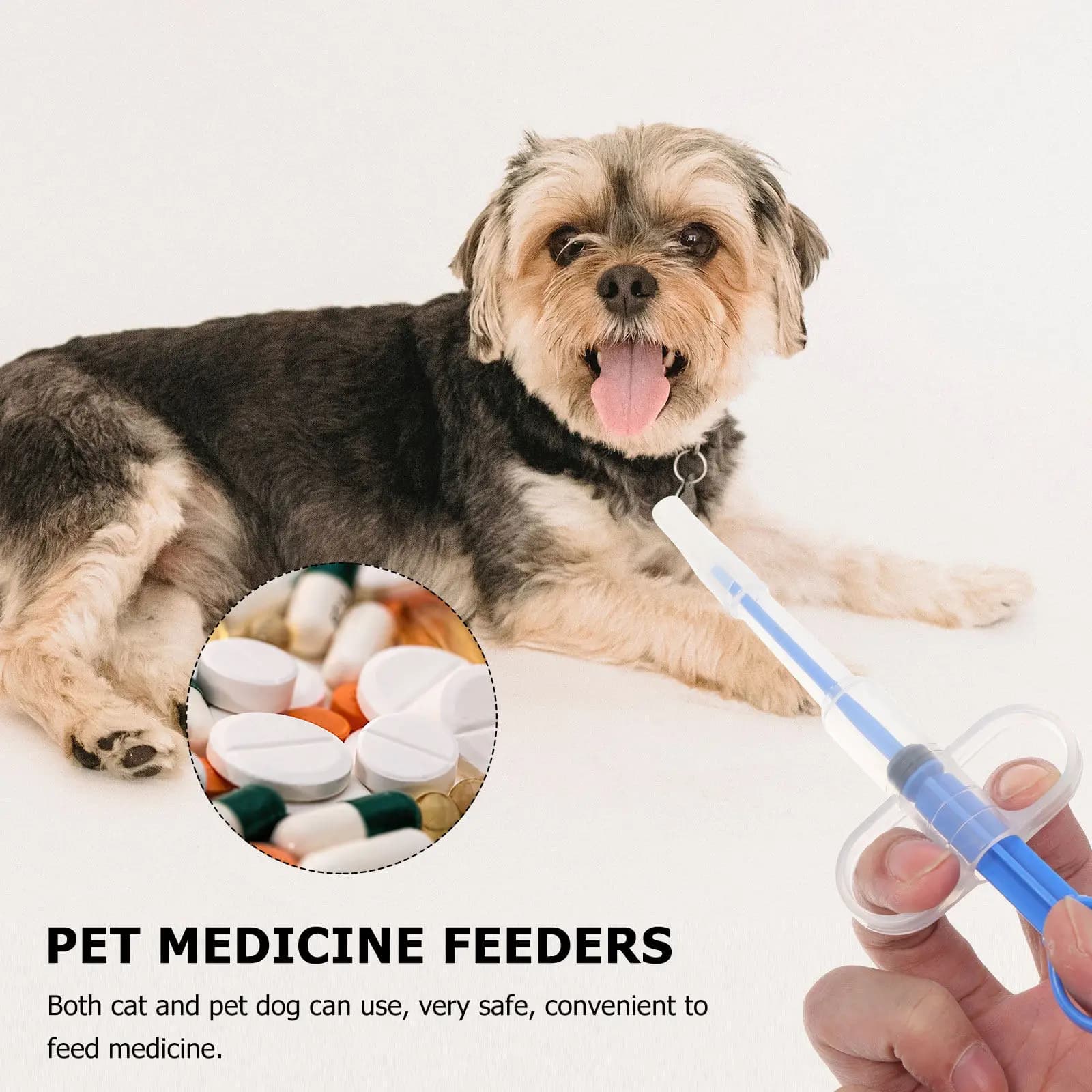 2 set di dosatori per pillole per cani e gatti, strumento professionale per l'administrazione di farmaci in plastica sicura e resistente all'usura