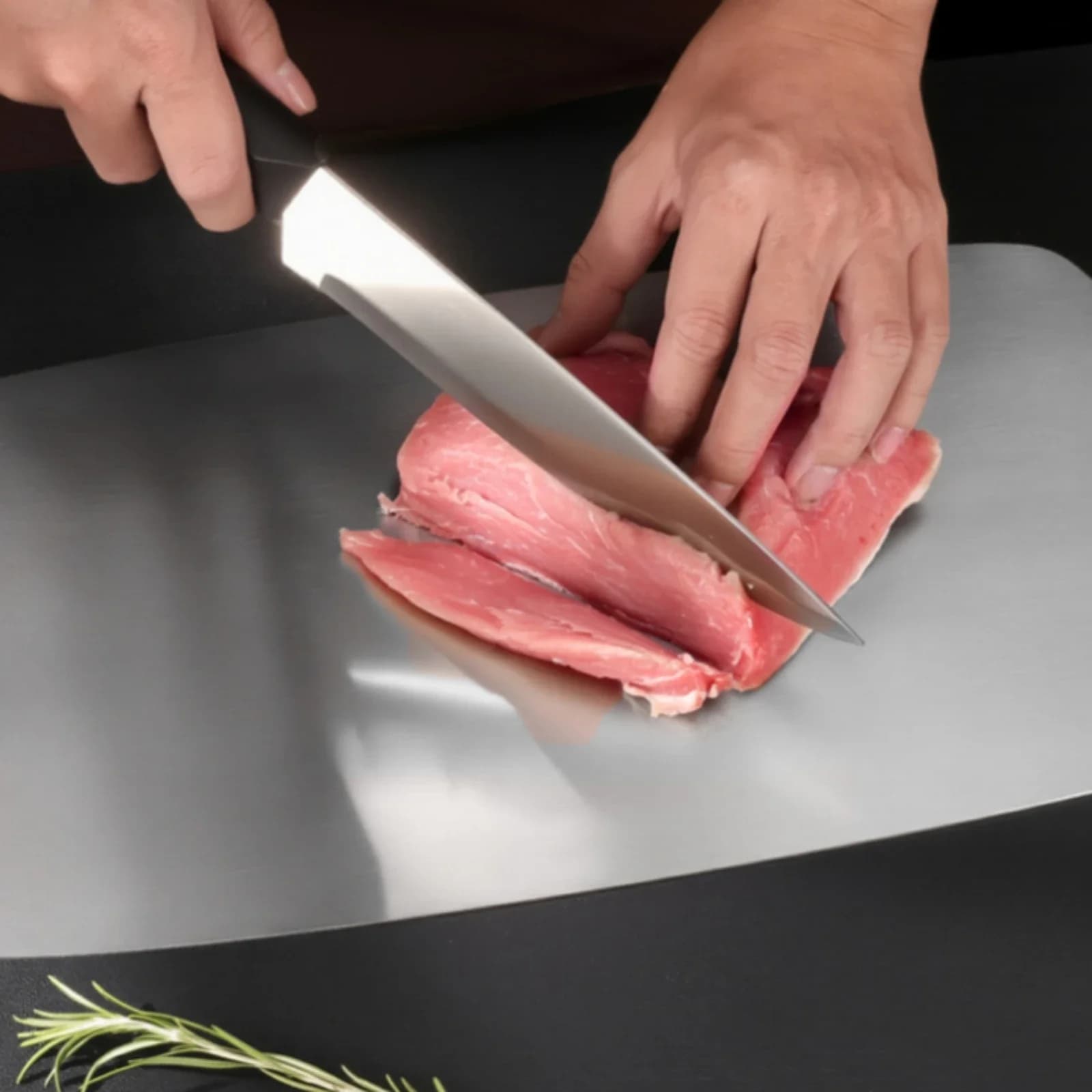 Stainless Steel Cutting Board Hygienic Stainless Steel Chopping Board Kitchenware Non-Porous Food Grade for Home Chefs