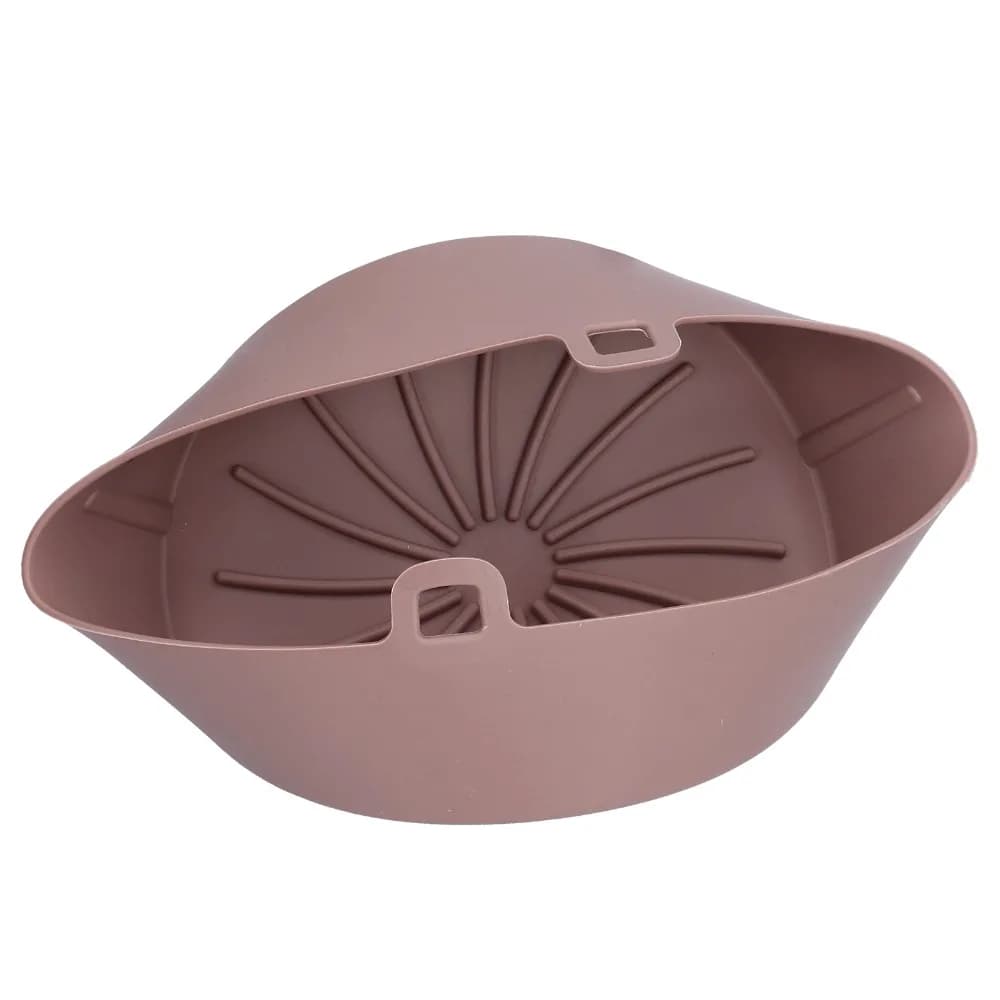 Round Air Fryer Silicone Mold 19cm Silicone Air Fryer Baking Tray Dishwasher Safe Diagonal Stripes Cake Mold