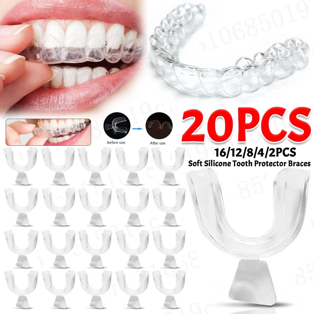 20-2 pieces protection for mouth in Silicone protection for teeth for bruxism grinding Do not snore whitening protection for teeth night protection tray for mouth