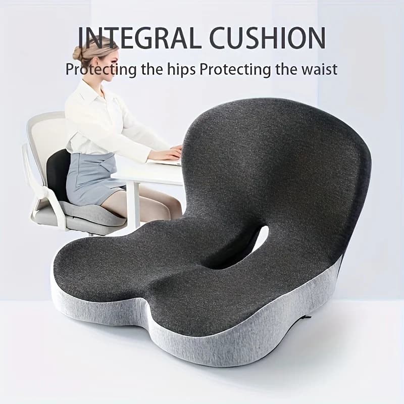 Cuscino Ergonomico per Seduta con Rivestimento Lavabile a Mano, Supporto Lombare, Comfort per Chi Dorme sulla Schiena, per Ufficio, Auto, Casa, Tessile per la Casa