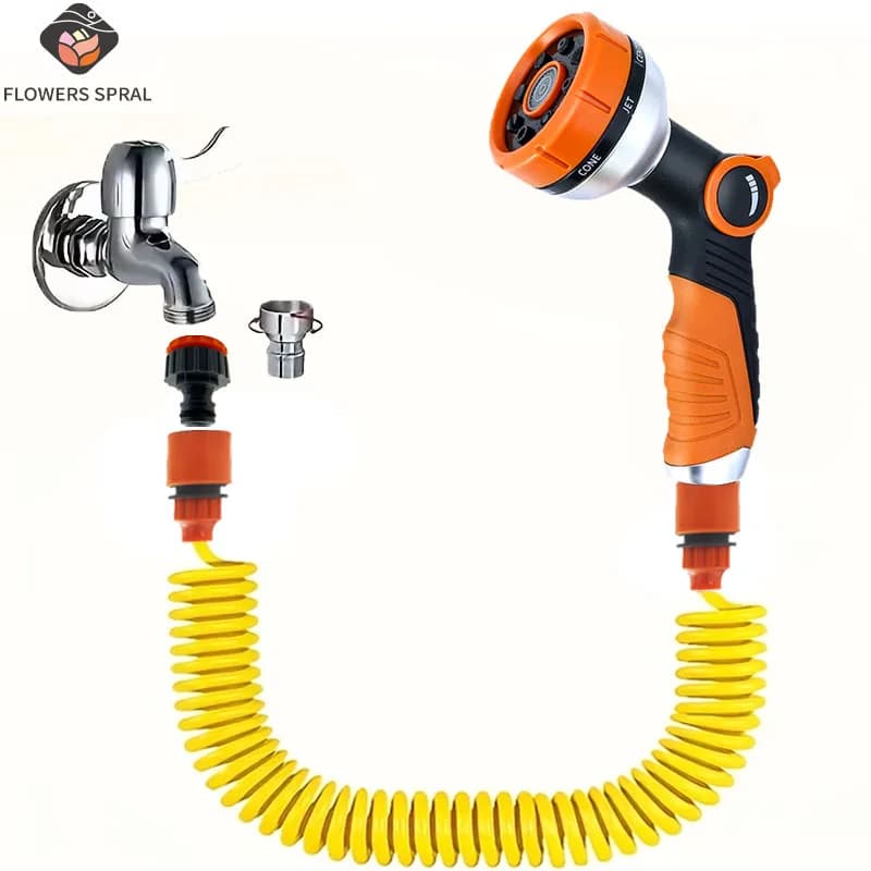 Portable Garden Irrigation Pipe, 8 Function Adjustable Cleaning Water Gun, Garden Irrigation Nozzle Set for Home Car Wash