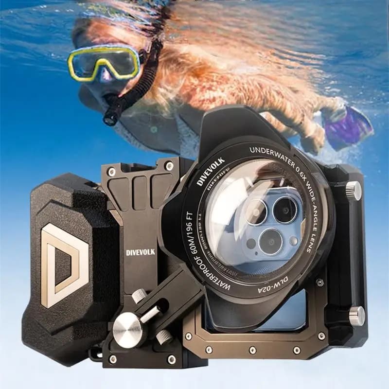 DIVEVOLK Seatouch 4 Max plus Custodia subacquea impermeabile per telefono IPhone 17 Pro Max Huawei Samsung Xiaomi Nuoto HD Fotografia Uso