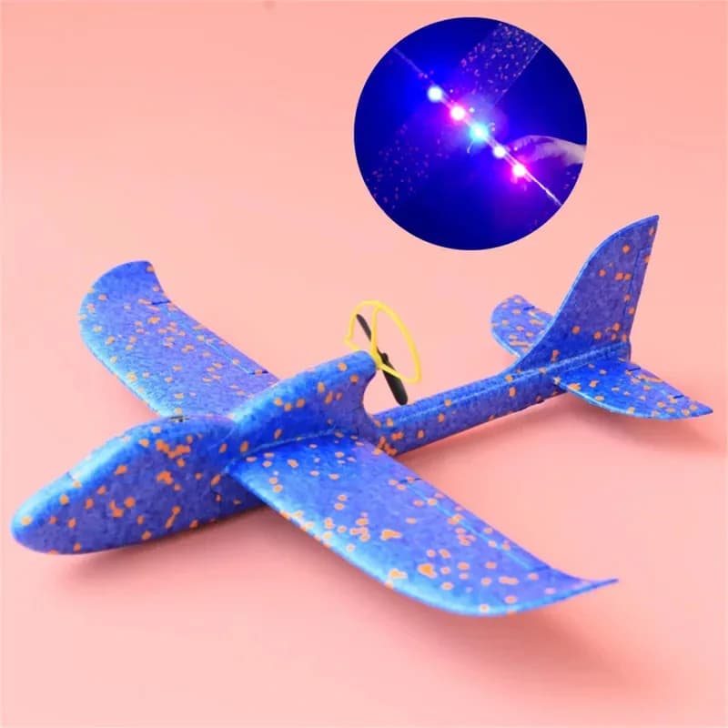 Aereo elettrico in schiuma Aliante Aereo da lancio a mano con luce a LED Aerei da volo automatici Giocattoli per bambini all'aperto per bambini Regali per ragazzi