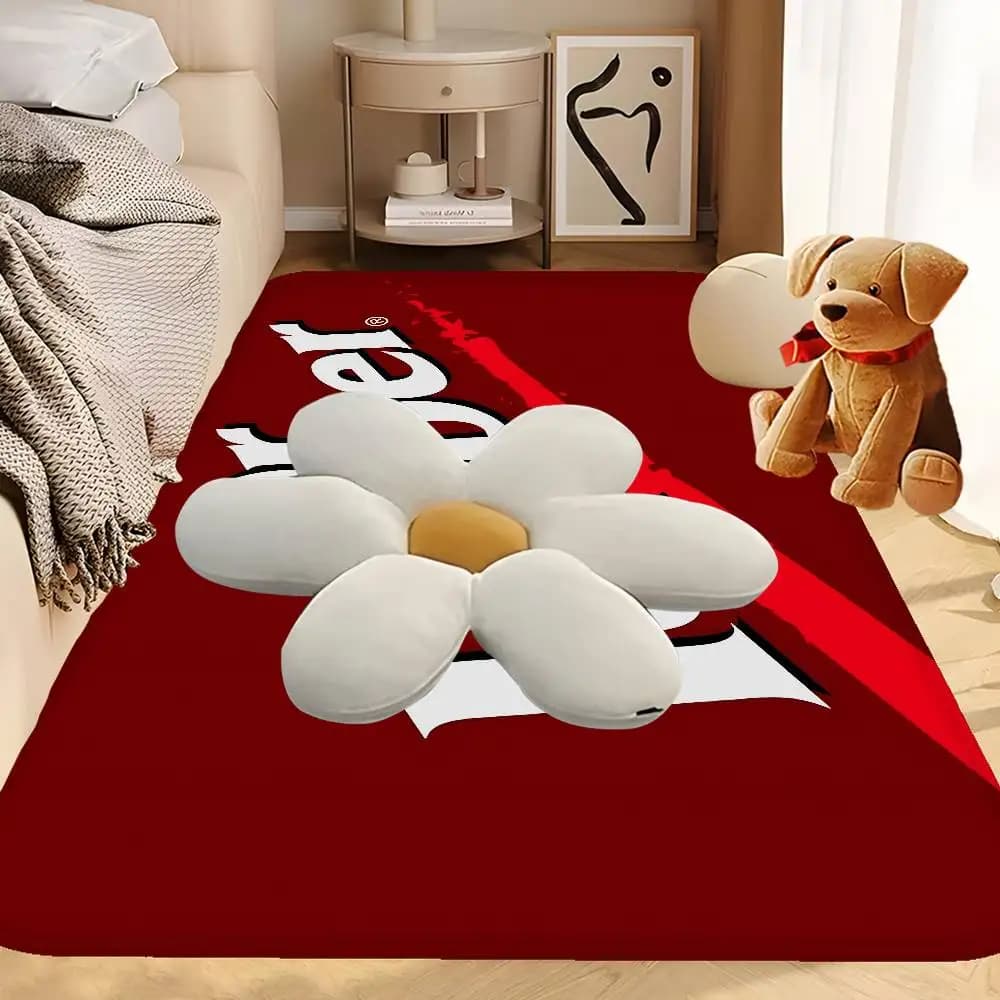 D-Dr Pepper Cartoon doormat, children's room decoration, anti-slip mat for balcony, living room mat, carpet for living area