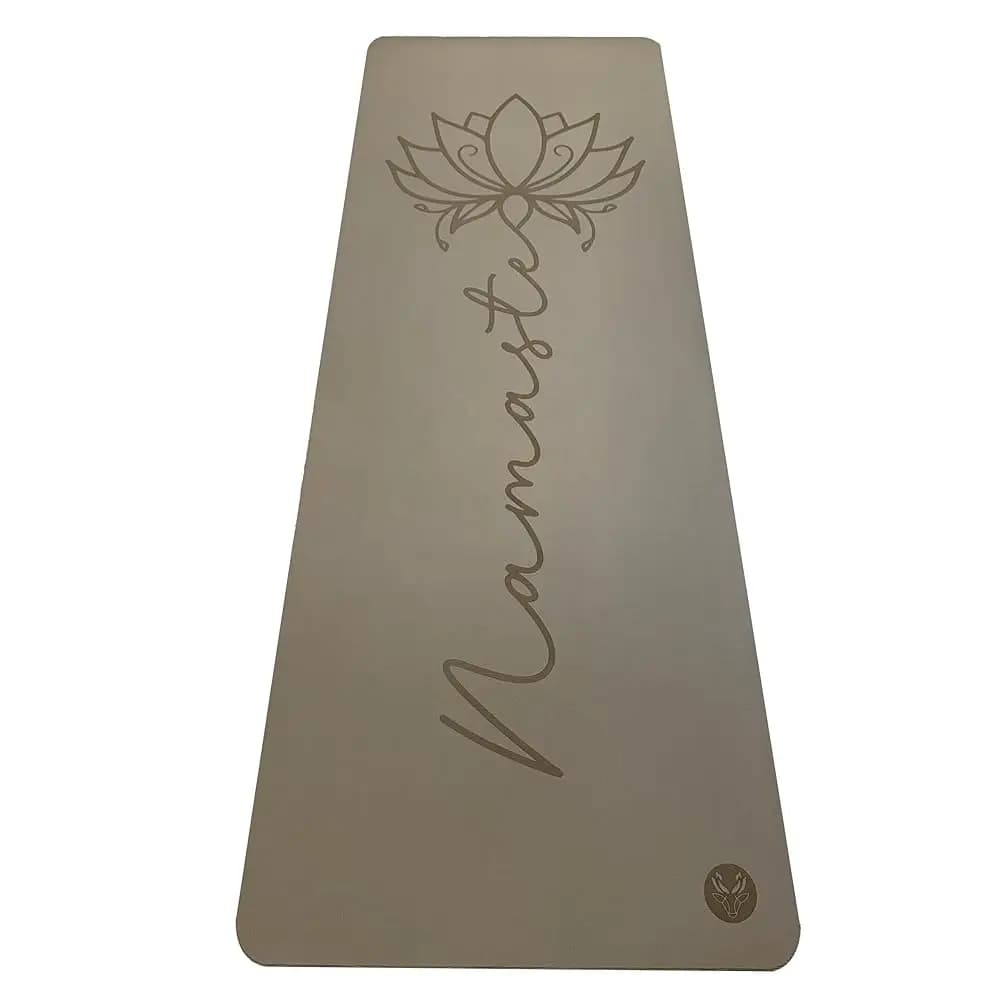 Tappetino Yoga Spesso 4,5mm in Gomma Naturale e PU Antiscivolo con Cinghia per Donne, Tappetino per Esercizi Yoga, Pilates Professionale, Casa