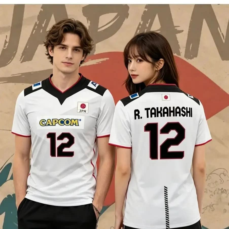 Japanese Volleyball Suit Parent Child Wear R. Takahashi 21 Ishikawa 14 Sports and Leisure Breathable Quick Drying Loose T-shirt