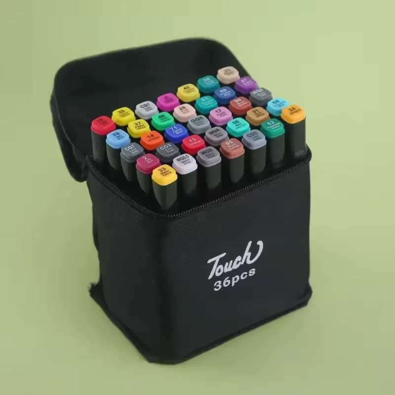 Set of 36 double-tip pens, double-tip artistic markers for drawing, permanent pens for sketches and adult coloring