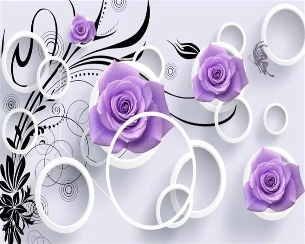 Formato personalizzato murale rosa rosa collezione di fiori carta da parati decorazioni per la casa soggiorno camera da letto sfondo muro murale carta da parati 3d