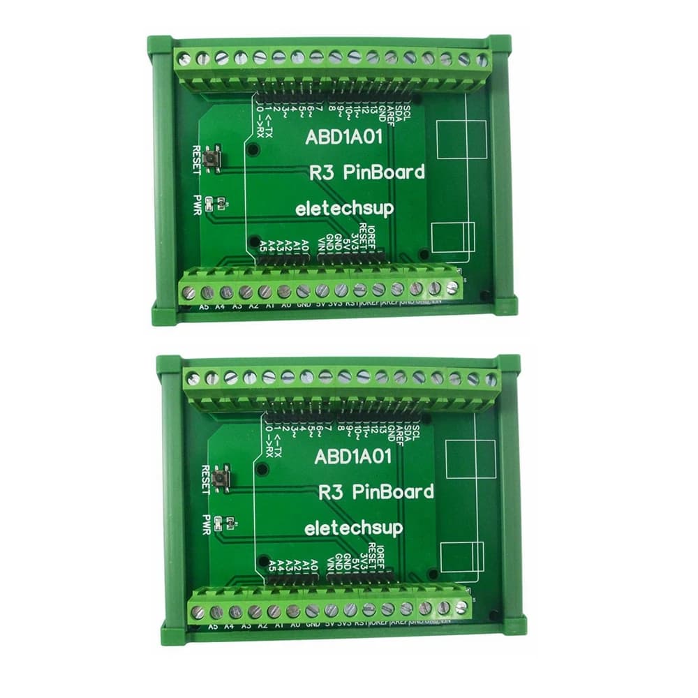 2-piece DIN rail mounting shield with screw terminal module for PLC R3 Arduino and industrial control mod