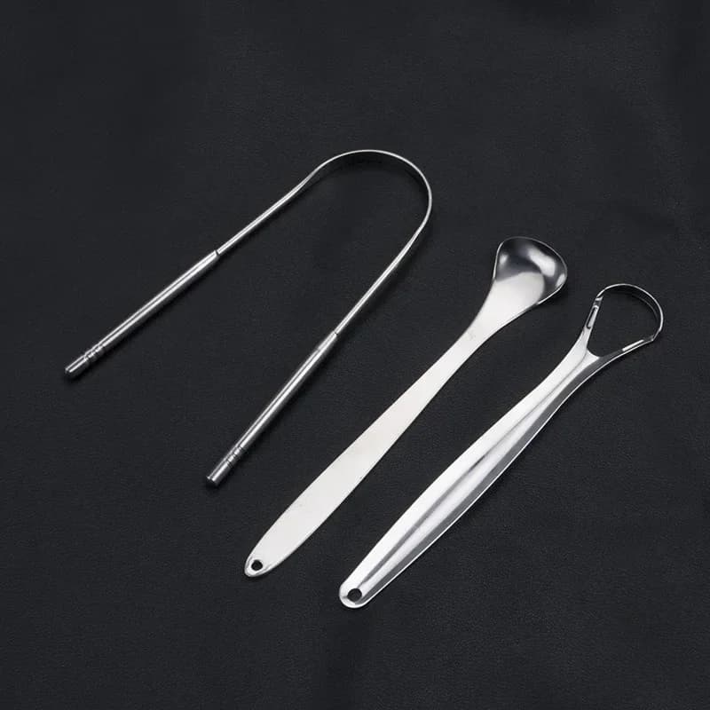 1pc Stainless Steel Language Scraper Cleaner Cleaner Fresh Food Sprinkler Coated Language Sprinkler Tools for Oral Hygiene Care