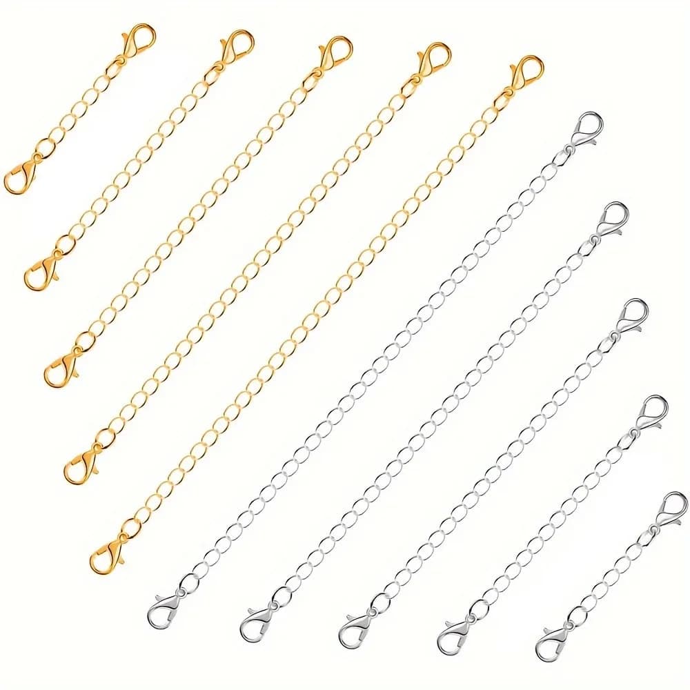 10Pcs catena Extender collana di gioielli chiusure e chiusure di aragosta per collana braccialetto gioielli che fanno forniture