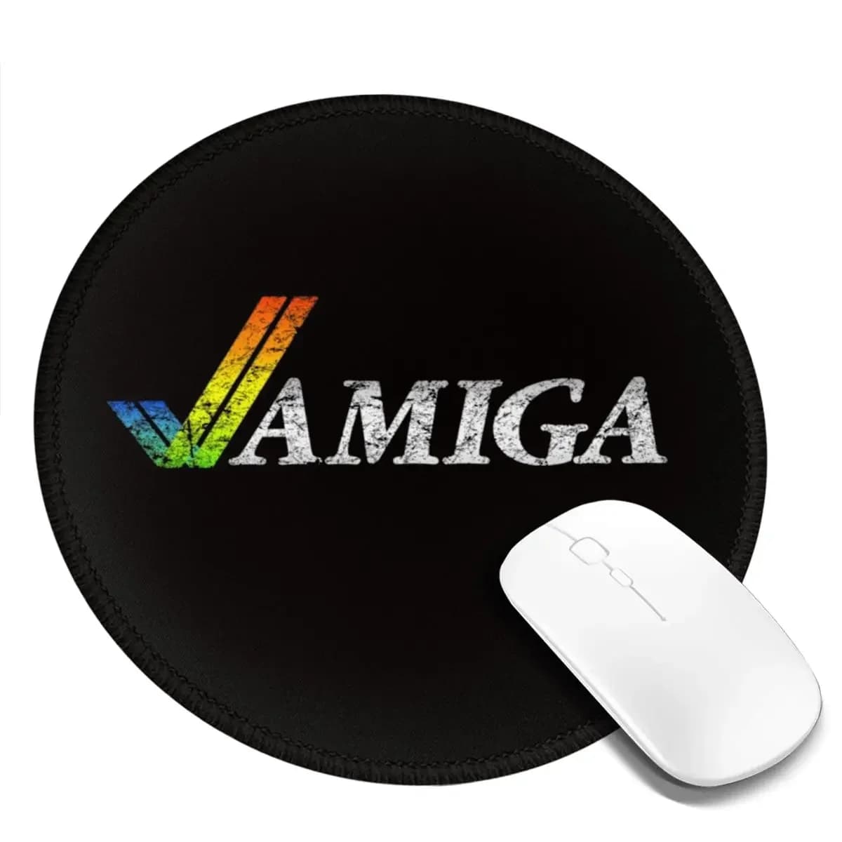 Tappetino per mouse rotondo Amiga Gaming, tappetino per tastiera e mouse per computer, tappetino da scrivania per PC, tappetini da tavolo per ufficio