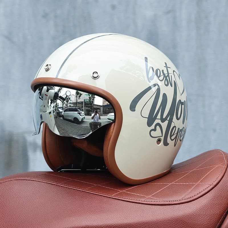 Casco Moto Aperto 3/4 Certificato DOT 060, Guscio in ABS ad Alta Resistenza, Casco Leggero e Ventilato Unisex per Scooter