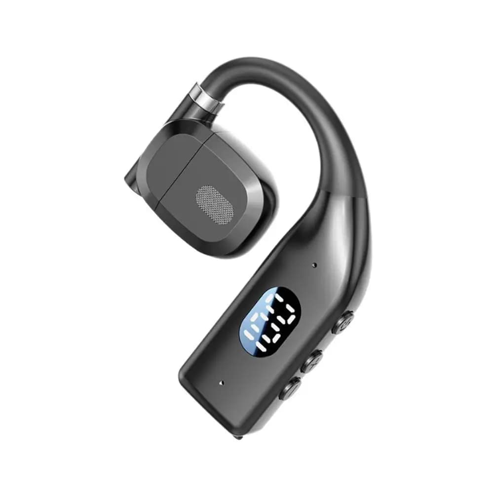 Cuffie Bluetooth Wireless con Gancio per Orecchio, Auricolari a Conduzione Ossea, Cuffie Stereo con Cancellazione del Rumore e Microfono per Gaming e Sport