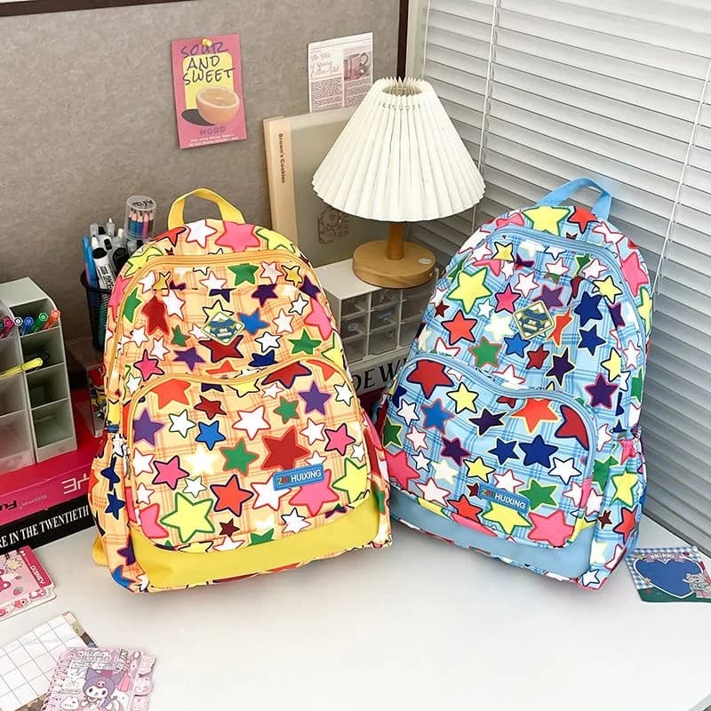 Zaini carini coreani carini giapponesi Kawaii Stars Cartoon zaini colorati Back To School Girls Travel Student Bag