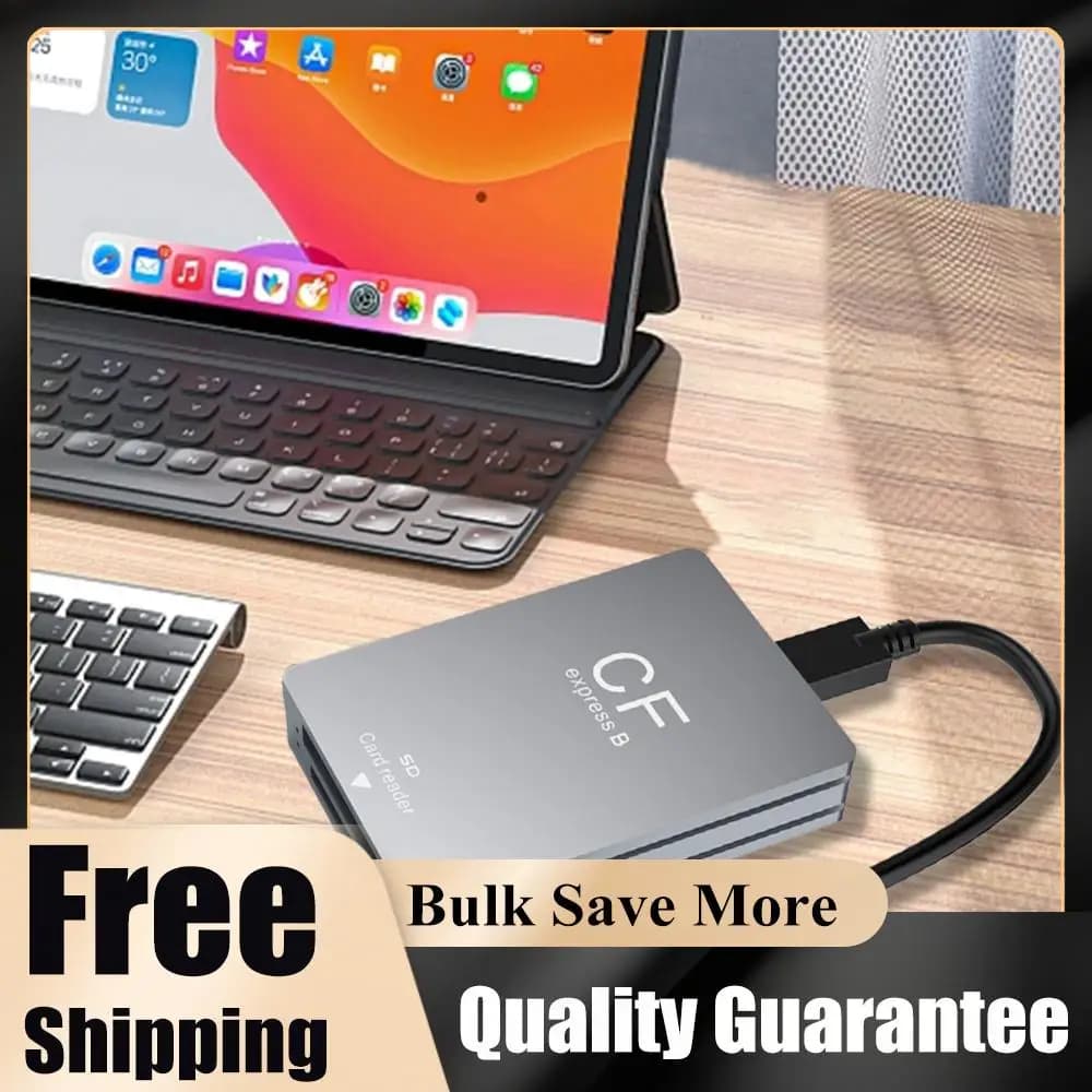 Lettore di schede CFexpress tipo B e SD 2 in 1 con cavo USB C a USB C/A, supporto per Android/Windows/OS per fotocamere SLR