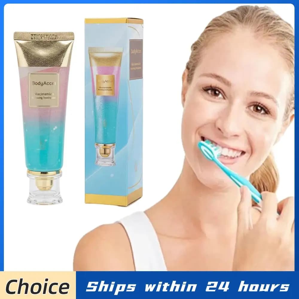Toothpaste Whitening with Niacinamide 100g, Removes Dentali Macchies, Fresh Food, Oral Cleansing, Relieves Tooths, Reduces Plaque