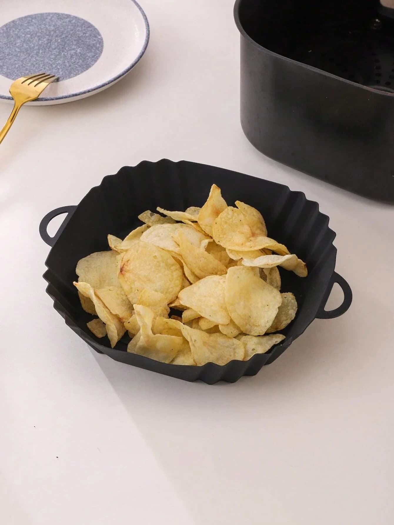 yesAir Fryer Silicone Liners Air Fryer Silicone Pot Reusable Silicone Air Fryer Liners Food Safe Non Stick Air Basket Acce