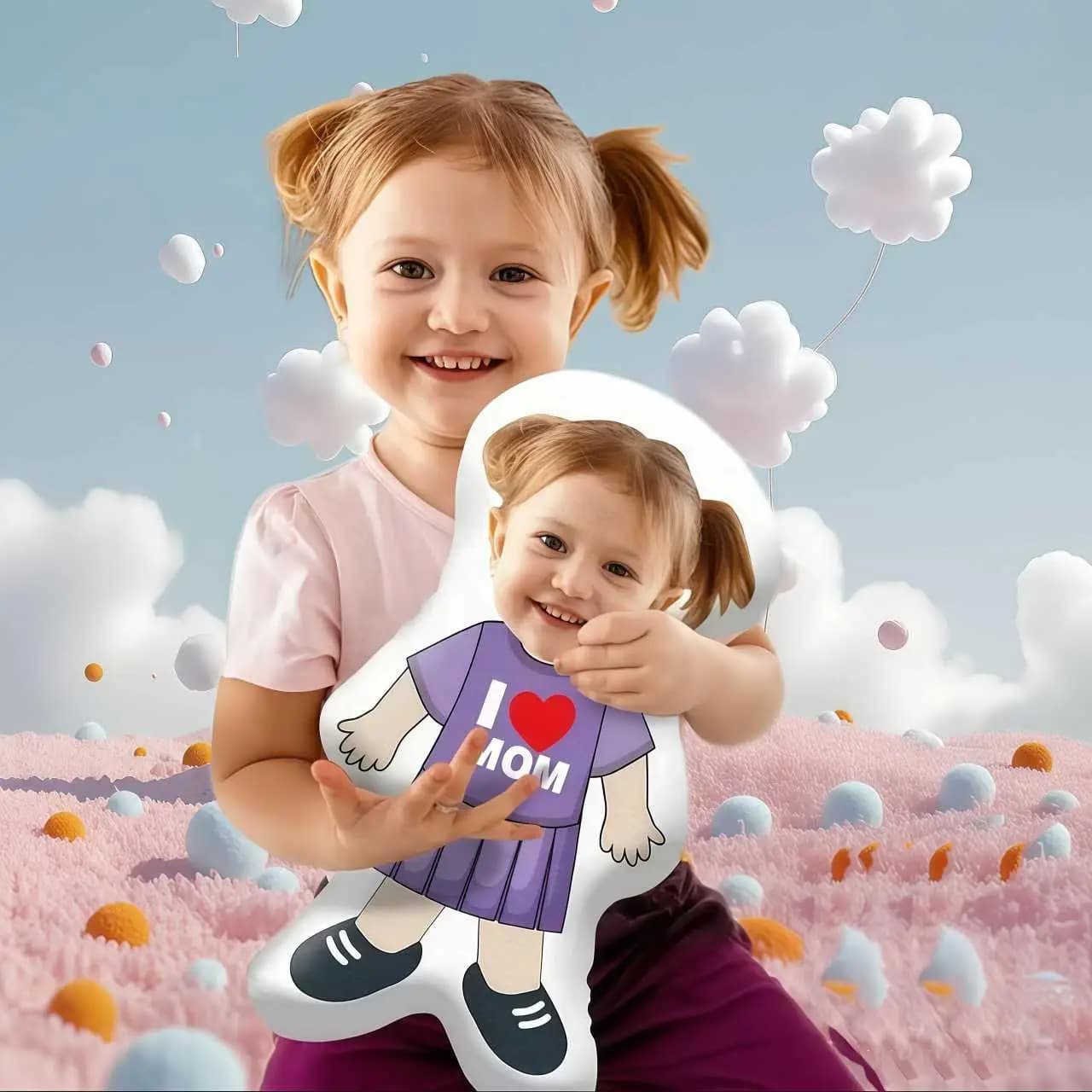 Cuscino a forma di I Love Mom con stampa 3D bifacciale unica, tessuto morbido lavorato a maglia, ideale per la decorazione del divano del soggiorno