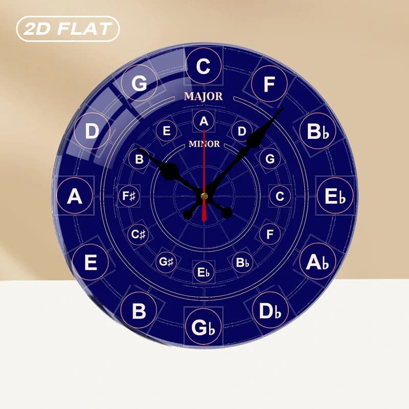 Silent Wall Clock in Acrylic Round Deep Blue Technology Sense, Without Ticking, for Home Furniture, Office, Room, Living Room, Bedroom, Gift
