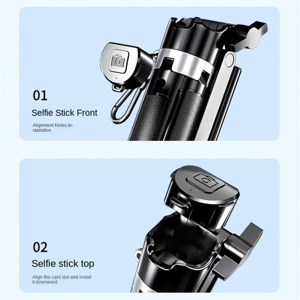 Bastone selfie telescopico portatile portatile Asta di prolunga per selfie Bluetooth allungabile regolabile Leggero