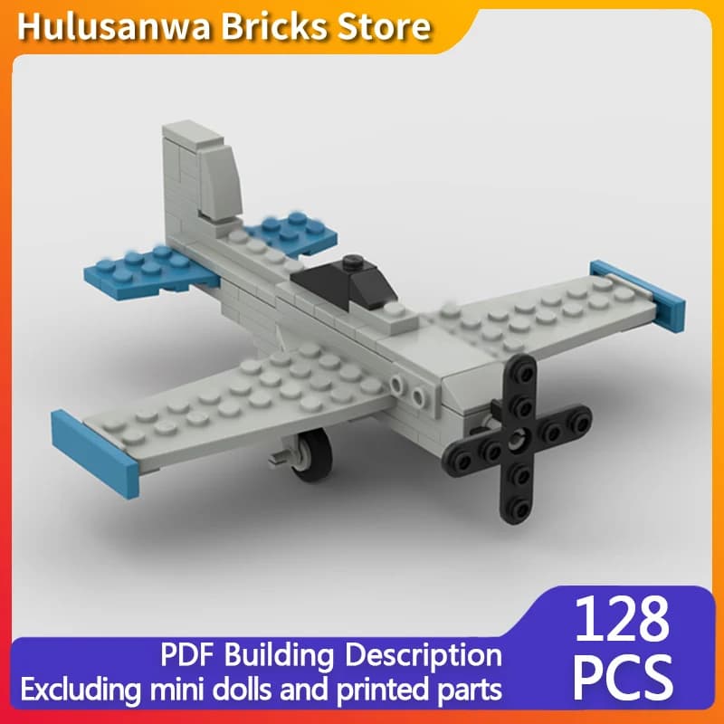 Micro P-51D Mustang Military Fighter Jets Model MOC Building Bricks War Equipment Modular Technology Gifts Children Toy Suit