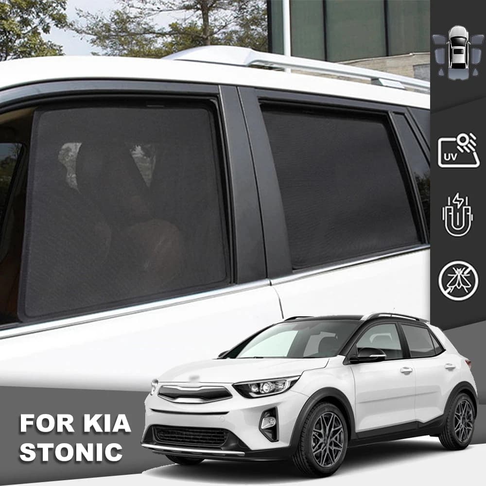 For Kia Stonic YB 2017-2023 2024 Magnetic Car Sunshade Shield Front Rear Windshield Curtain Side Baby Window Sun Shade Visor