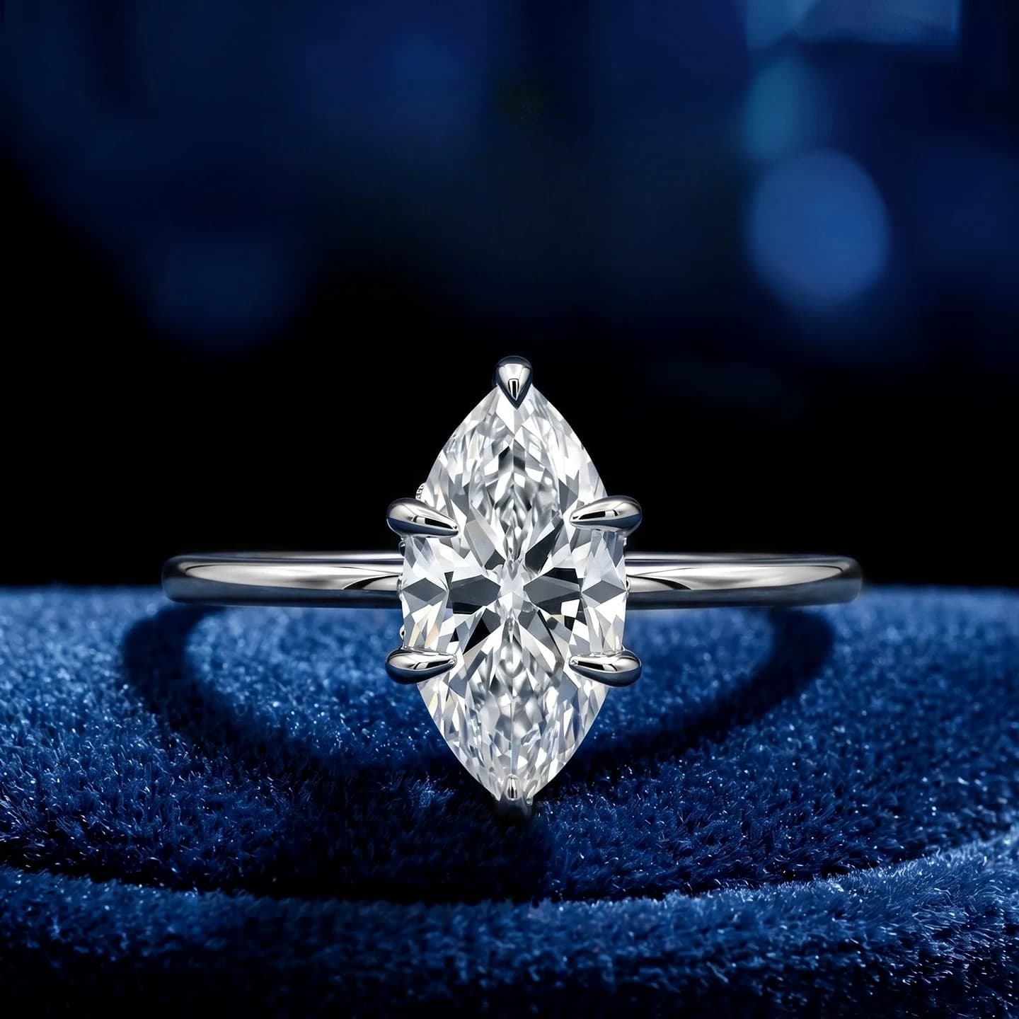 Anello in argento S925, semplice, a cerchio, con moissanite colore D, a forma di occhio di cavallo e stella, lusso discreto, anello da donna di alta gamma, gioiello per proposta di matrimonio