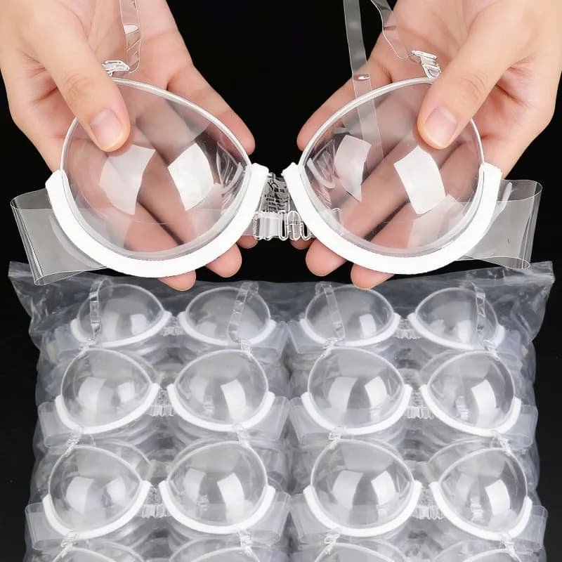 Fashion Transparent TPU Bra Comfortable Sexy Invisible Underwear Versatile Simple Design Bikini Cup Women's Lingerie Tube Tops