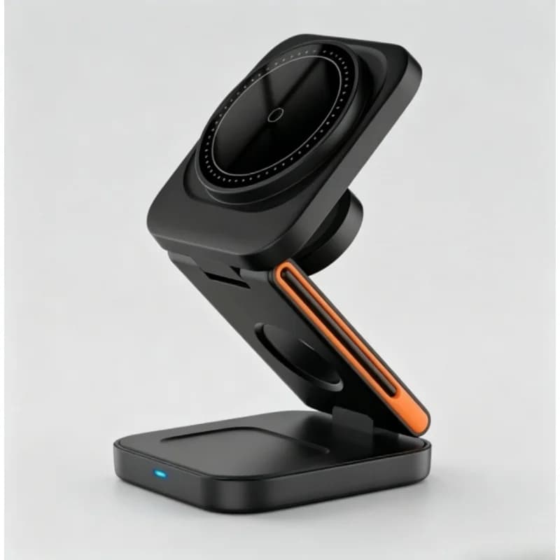 Stazione di Ricarica Wireless Magnetica 3-in-1 Pieghevole Rapida per iPhone 12-17, Apple Watch 6-8, AirPods Pro
