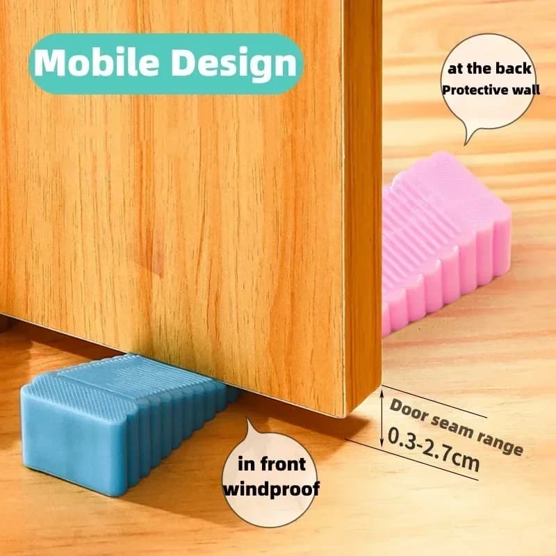 Fermaporta in silicone riutilizzabile Porta dell'ufficio domestico Fermaporta anti-collisione Protezione da parete per porta Buffer Tappo protettivo Silenziatore