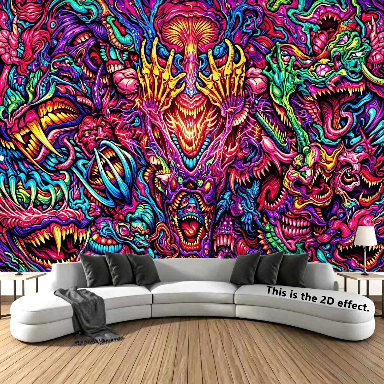 Trippy Monster Background Cloth Hanging Cloth Bedroom Bedside Decorative Wall Cloth Dormitory Tapestry