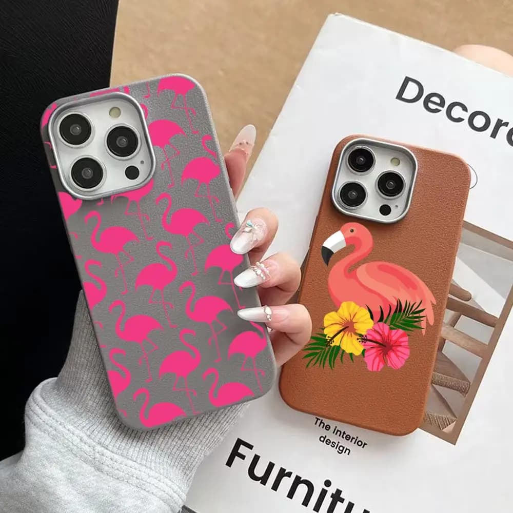 Cover Protettiva Antiurto Rosa Fenicottero per iPhone 17 16 15 14 Plus 16E 13 12 11 Pro Max X XS Max XR 7 8 SE2